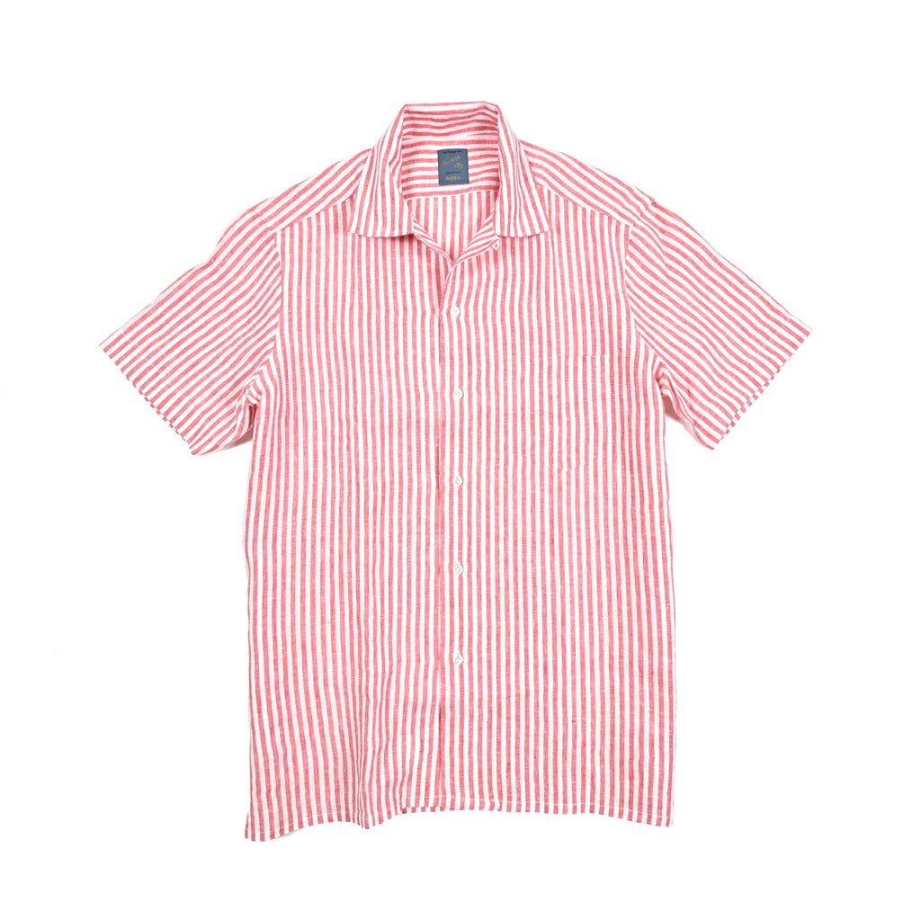 BARBA DANDYLIFE リネン100% 半袖オープンカラーシャツ 開襟シャツ｜435680｜GUARDAROBA MILANO OFFICIAL STORE