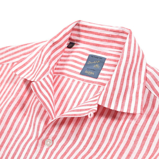 BARBA DANDYLIFE リネン100% 半袖オープンカラーシャツ 開襟シャツ｜435680｜GUARDAROBA MILANO OFFICIAL STORE
