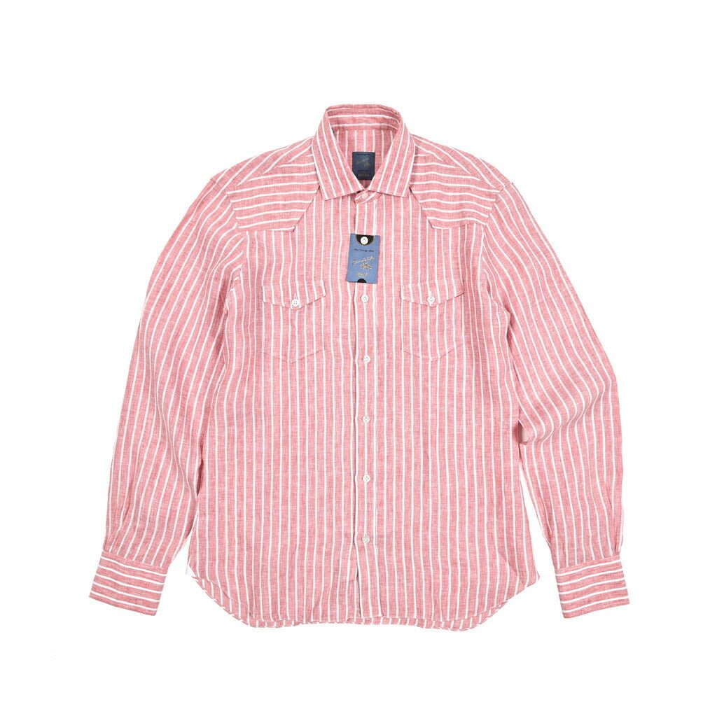 BARBA DANDYLIFE リネン100% ワイドカラーシャツ｜435685｜GUARDAROBA MILANO OFFICIAL STORE