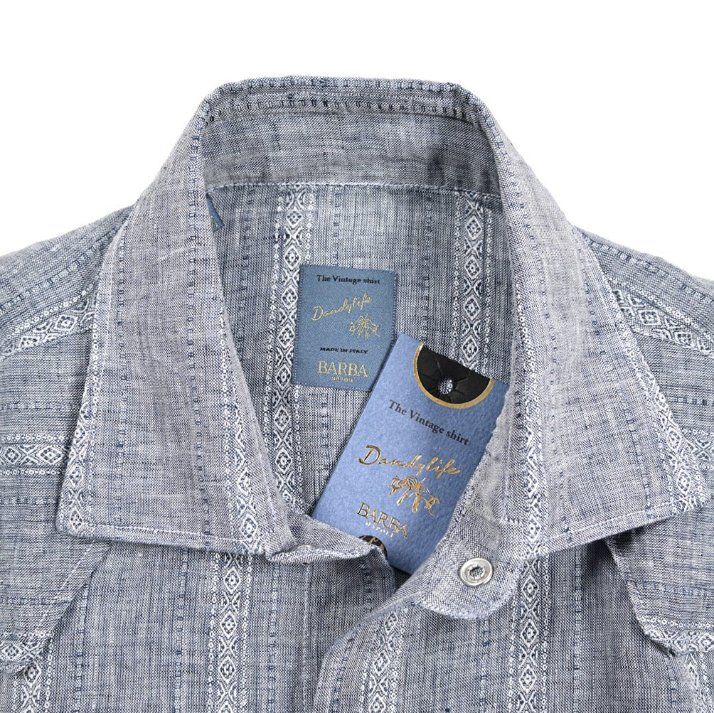 BARBA DANDYLIFE リネン100% ウエスタンシャツ The Vintage Shirt｜435686｜GUARDAROBA MILANO OFFICIAL STORE
