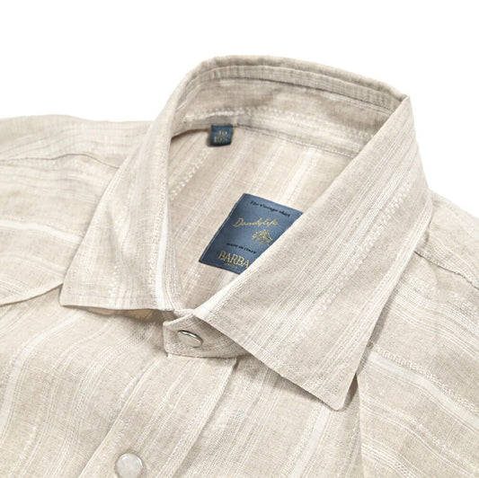 BARBA DANDYLIFE リネン100% ウエスタンシャツ The Vintage Shirt｜435687｜GUARDAROBA MILANO OFFICIAL STORE