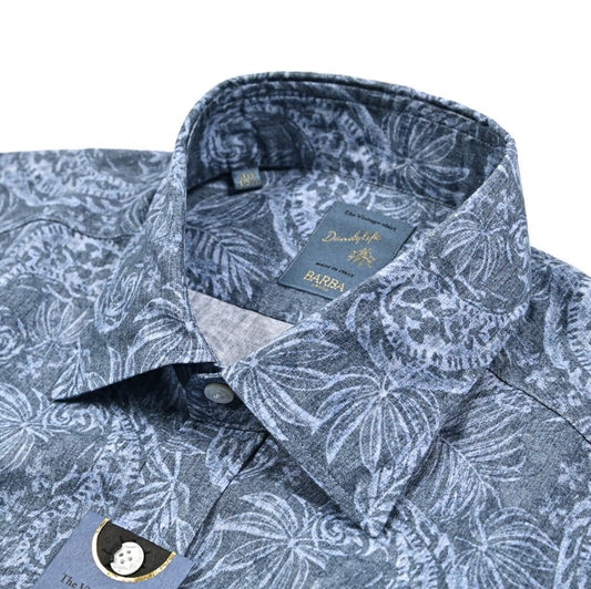 BARBA DANDYLIFE リネン混コットン ワイドカラーシャツ｜435586｜GUARDAROBA MILANO OFFICIAL STORE