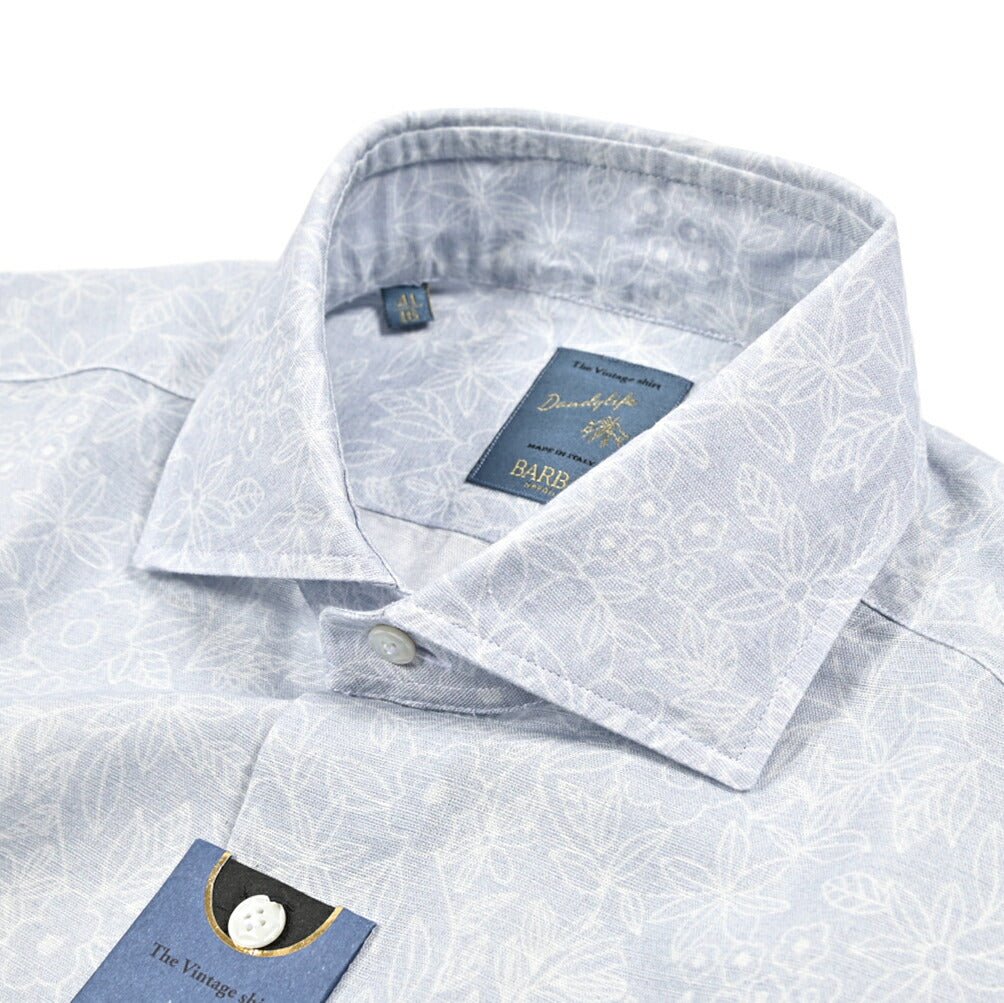 BARBA DANDYLIFE リネン混コットン ホリゾンタルカラーシャツ｜435589｜GUARDAROBA MILANO OFFICIAL STORE