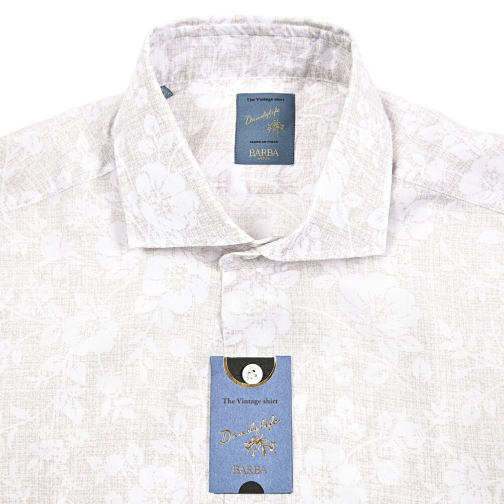 BARBA DANDYLIFE リネン混 ホリゾンタルカラーレーヨンシャツ｜435591｜GUARDAROBA MILANO OFFICIAL STORE