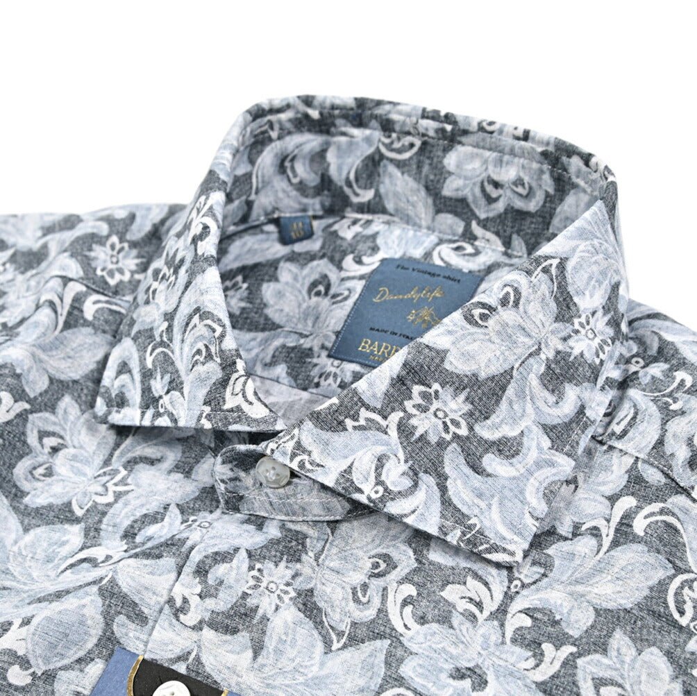 BARBA DANDYLIFE リネン混コットン ホリゾンタルカラーシャツ｜435594｜GUARDAROBA MILANO OFFICIAL STORE