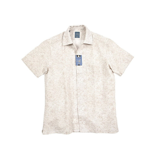 BARBA DANDYLIFE リネン混コットン 半袖オープンカラーシャツ 開襟シャツ｜435601｜GUARDAROBA MILANO OFFICIAL STORE