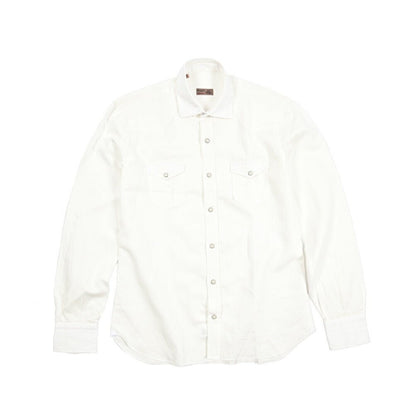 BARBA DANDYLIFE リネン混コットン ホリゾンタルカラーシャツ｜435638｜GUARDAROBA MILANO OFFICIAL STORE