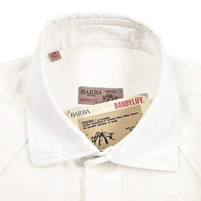 BARBA DANDYLIFE リネン混コットン ホリゾンタルカラーシャツ｜435638｜GUARDAROBA MILANO OFFICIAL STORE