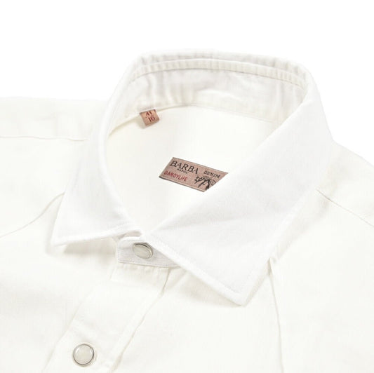 BARBA DANDYLIFE リネン混コットン ホリゾンタルカラーシャツ｜435639｜GUARDAROBA MILANO OFFICIAL STORE