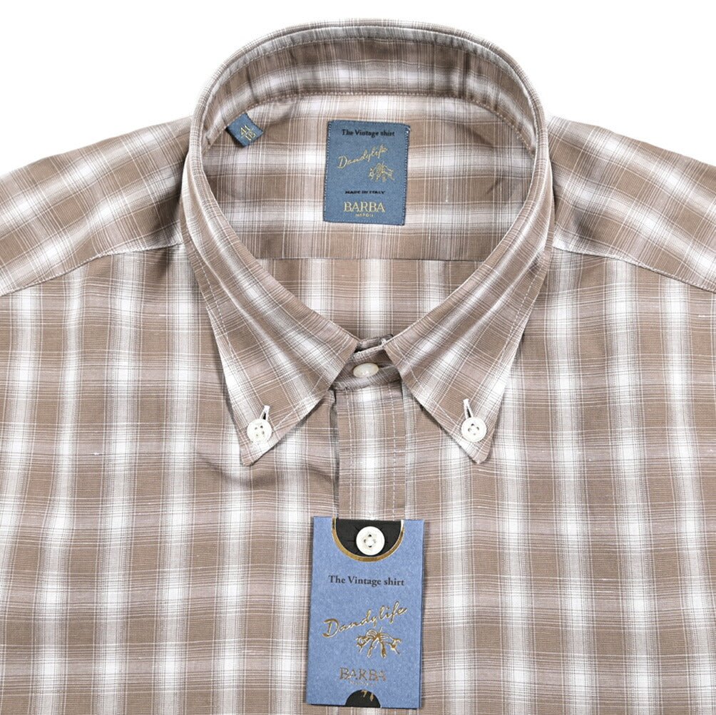 BARBA DANDYLIFE リネン混コットン ボタンダウンシャツ｜435669｜GUARDAROBA MILANO OFFICIAL STORE