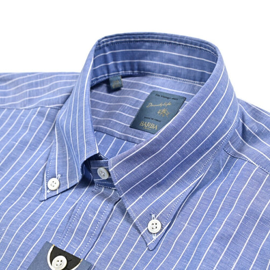 BARBA DANDYLIFE リネン混コットン ボタンダウンシャツ｜435677｜GUARDAROBA MILANO OFFICIAL STORE