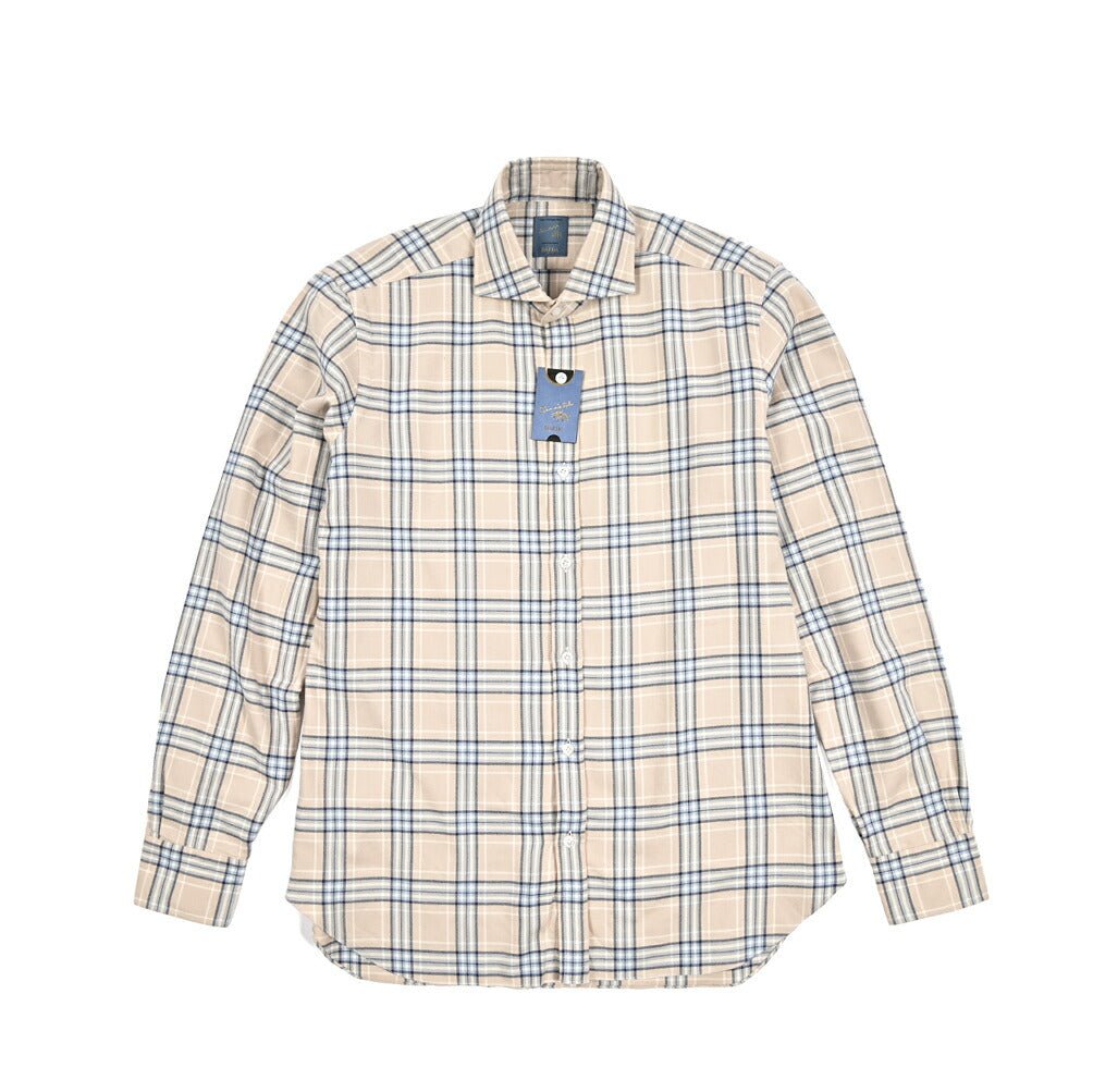 BARBA DANDYLIFE コットンフランネル ホリゾンタルカラーシャツ / The Vintage Shirt｜435688｜GUARDAROBA MILANO OFFICIAL STORE