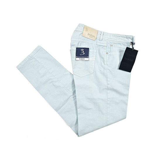 BARBA “FIVE” リネン混ストレッチデニム スリムジーンズ ライトブルー 34 | GUARDAROBA MILANO OFFICIAL STORE