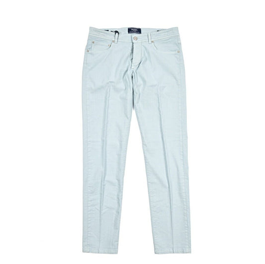 BARBA “FIVE” リネン混ストレッチデニム スリムジーンズ ライトブルー 34 | GUARDAROBA MILANO OFFICIAL STORE