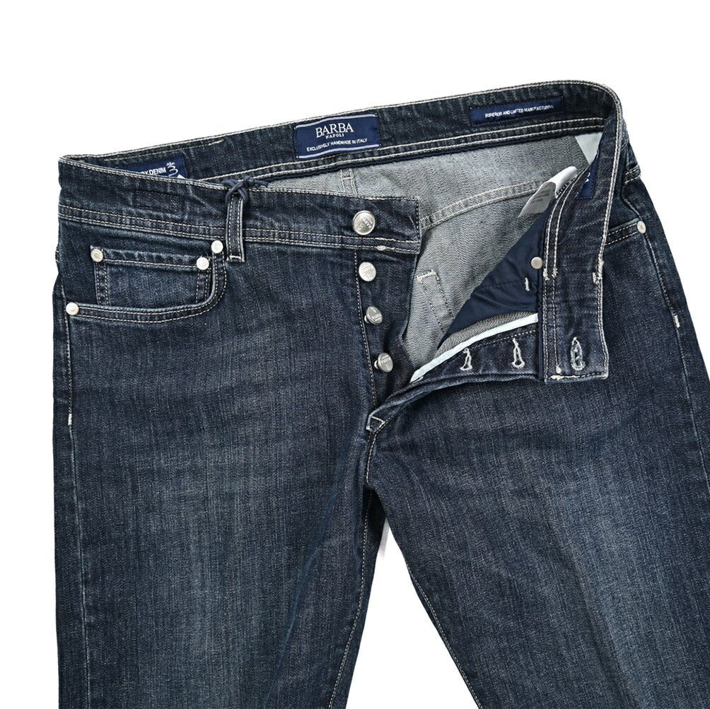 BARBA “FIVE” ストレッチデニム スリムジーンズ ネイビー 34 | GUARDAROBA MILANO OFFICIAL STORE