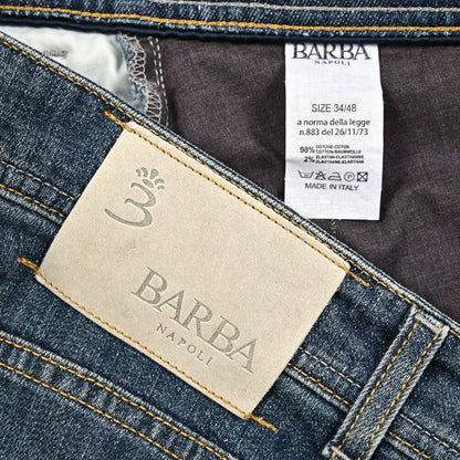 BARBA “FIVE” ストレッチデニム スリムジーンズ / ダメージ加工 ブルー 34 | GUARDAROBA MILANO OFFICIAL STORE