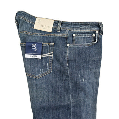 BARBA “FIVE” ストレッチデニム スリムジーンズ / ダメージ加工 ブルー 34 | GUARDAROBA MILANO OFFICIAL STORE
