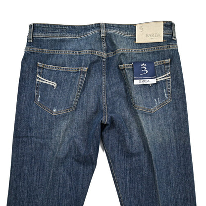 BARBA “FIVE” ストレッチデニム スリムジーンズ / ダメージ加工 ブルー 34 | GUARDAROBA MILANO OFFICIAL STORE
