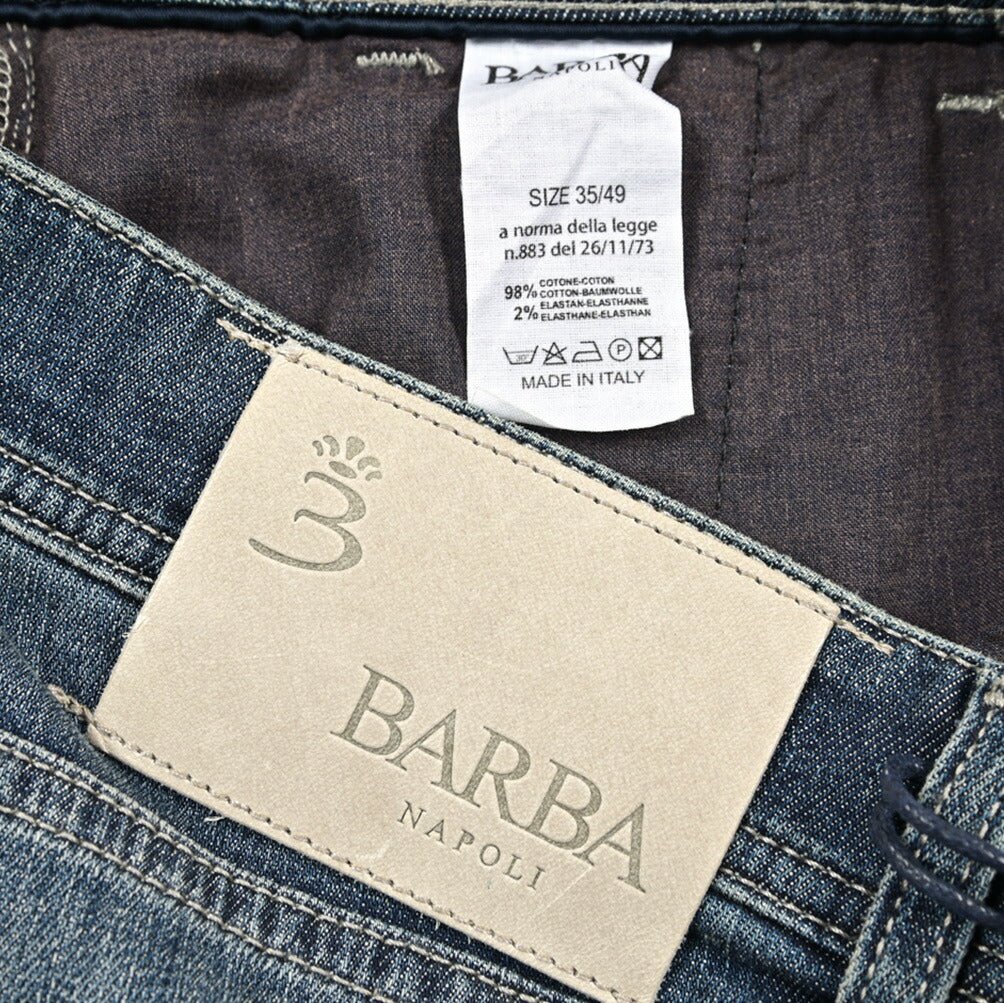 BARBA “MASON” ストレッチデニム スリムジーンズ / デニスラ ブルー 35 | GUARDAROBA MILANO OFFICIAL STORE