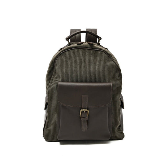 BARBA コーデュロイ/レザー コンビ素材バックパック リュック / ZAINO｜435531｜GUARDAROBA MILANO OFFICIAL STORE