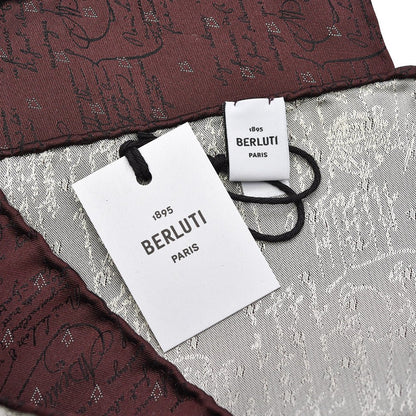 BERLUTI マルベリーシルク100% スクリット柄ポケットチーフ｜421358｜GUARDAROBA MILANO OFFICIAL STORE