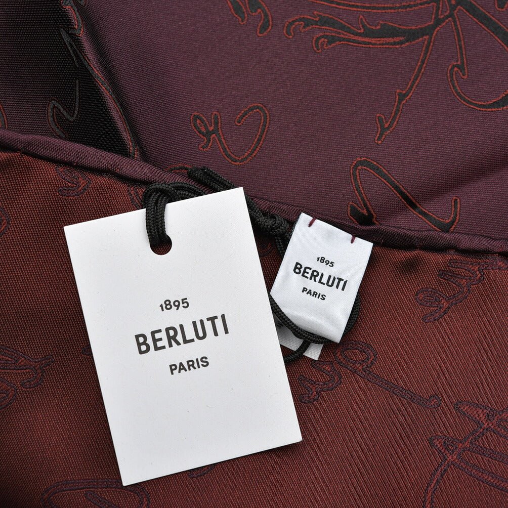 BERLUTI マルベリーシルク100% スクリット柄ポケットチーフ｜421374｜GUARDAROBA MILANO OFFICIAL STORE