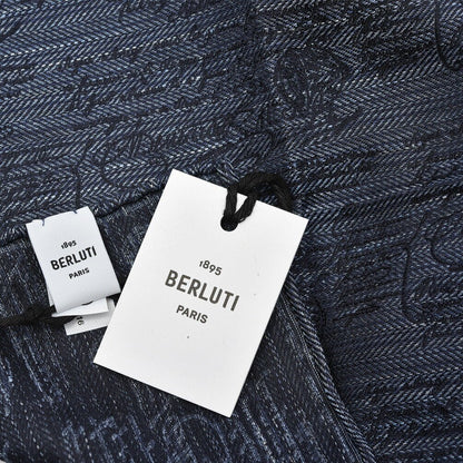 BERLUTI マルベリーシルク100% スクリット柄ポケットチーフ｜421383｜GUARDAROBA MILANO OFFICIAL STORE