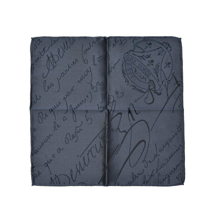 BERLUTI マルベリーシルク100% スクリット柄ポケットチーフ｜421386｜GUARDAROBA MILANO OFFICIAL STORE
