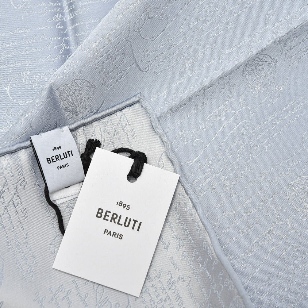 BERLUTI マルベリーシルク100% スクリット柄ポケットチーフ｜421391｜GUARDAROBA MILANO OFFICIAL STORE