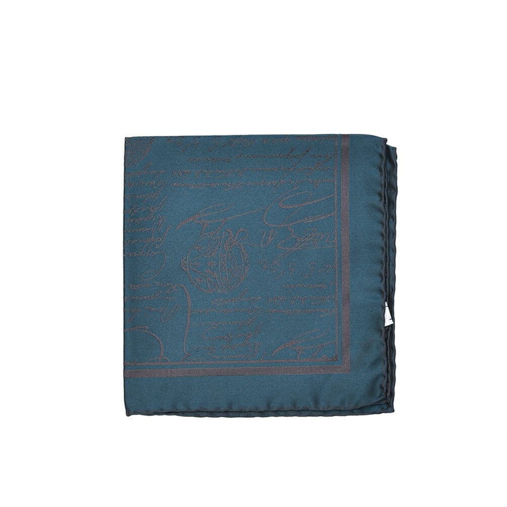 BERLUTI マルベリーシルク100% スクリット柄ポケットチーフ｜421396｜GUARDAROBA MILANO OFFICIAL STORE