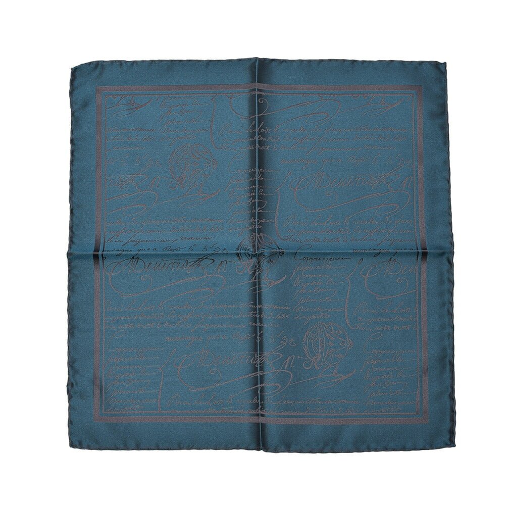 BERLUTI マルベリーシルク100% スクリット柄ポケットチーフ｜421396｜GUARDAROBA MILANO OFFICIAL STORE