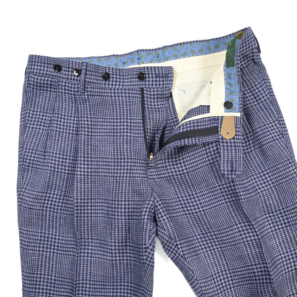 BERWICH “BARBER” リネン100% ツータックスラックス パープル(lt violet) 48 | GUARDAROBA MILANO OFFICIAL STORE