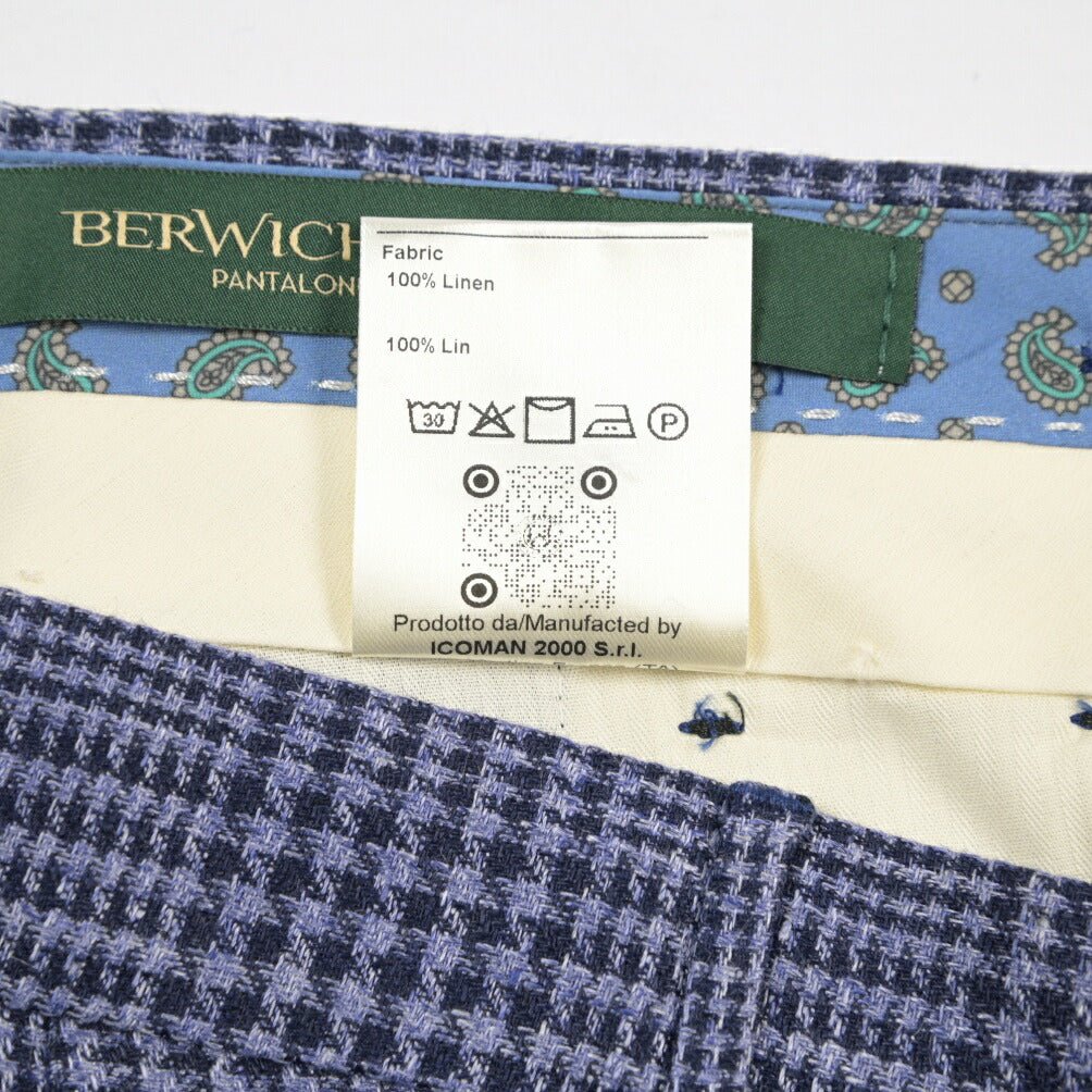 BERWICH “BARBER” リネン100% ツータックスラックス パープル(lt violet) 48 | GUARDAROBA MILANO OFFICIAL STORE