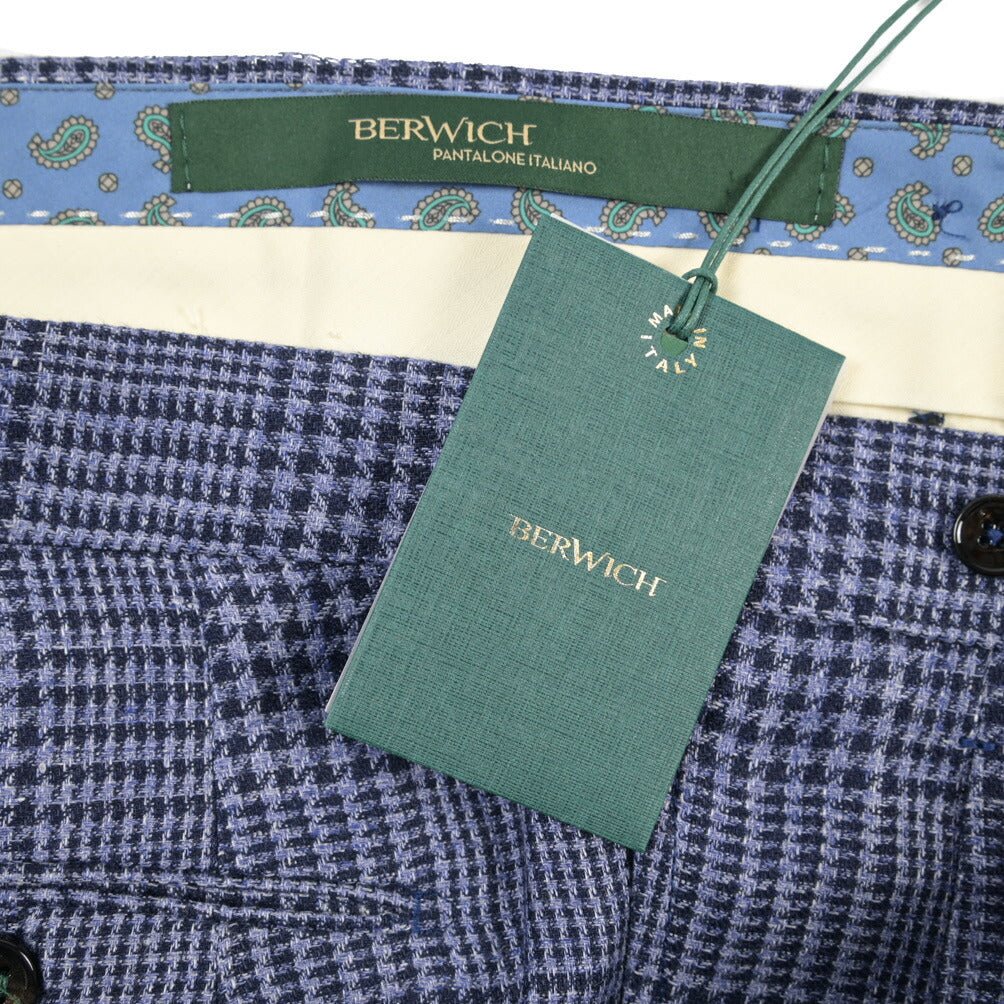 BERWICH “BARBER” リネン100% ツータックスラックス パープル(lt violet) 48 | GUARDAROBA MILANO OFFICIAL STORE