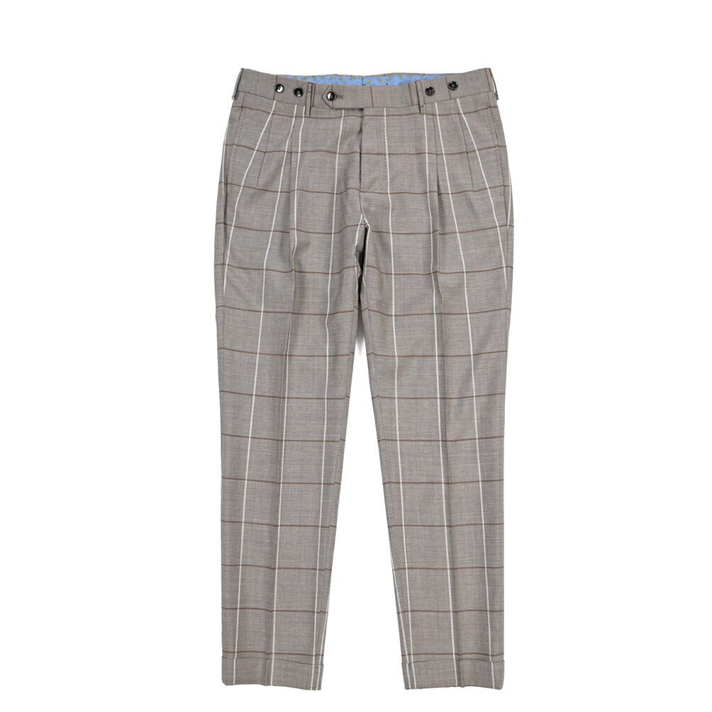BERWICH “BARBER” ヴァージンウール100% ツータックスラックス グレージュ(greige) 46 | GUARDAROBA MILANO OFFICIAL STORE