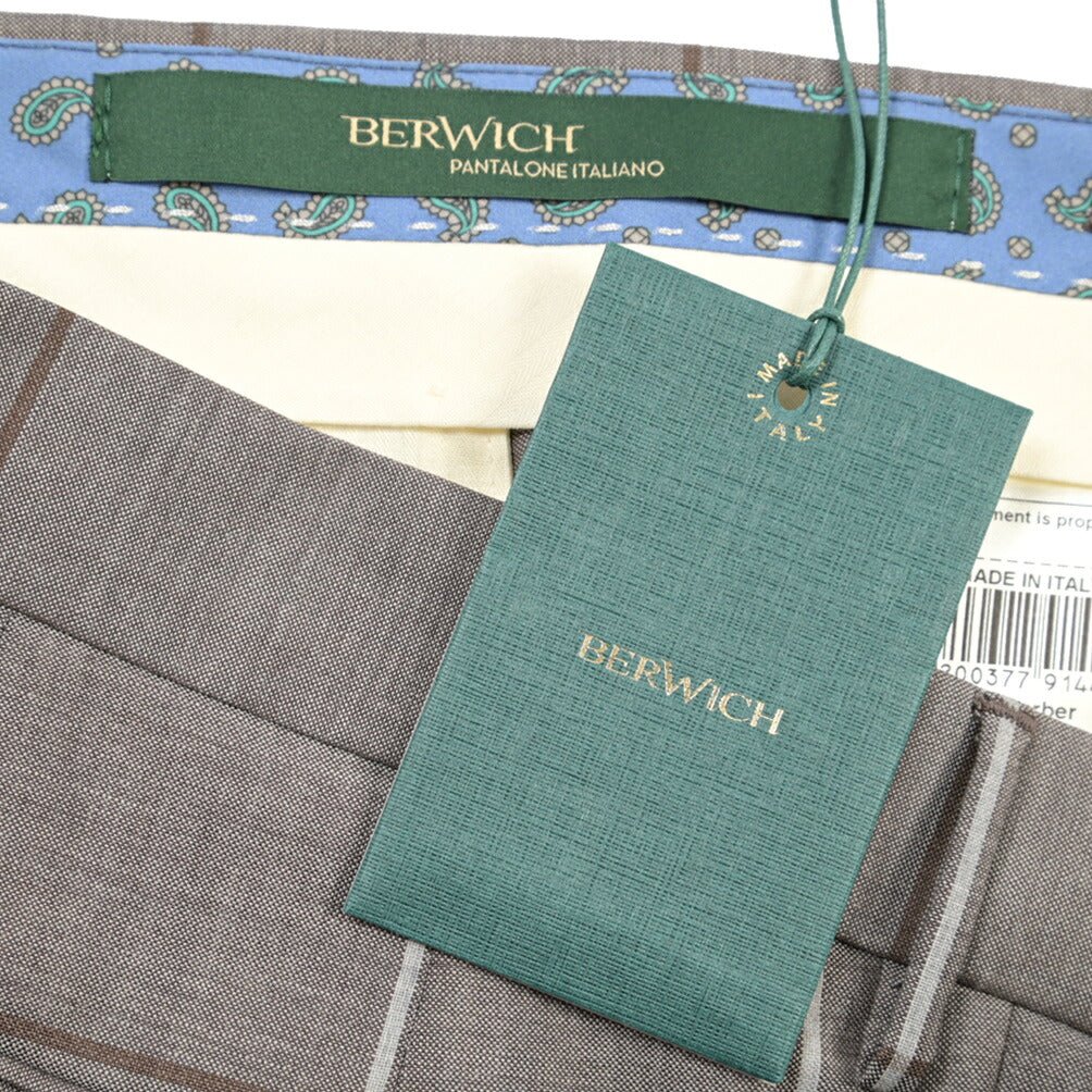 BERWICH “BARBER” ヴァージンウール100% ツータックスラックス グレージュ(greige) 46 | GUARDAROBA MILANO OFFICIAL STORE