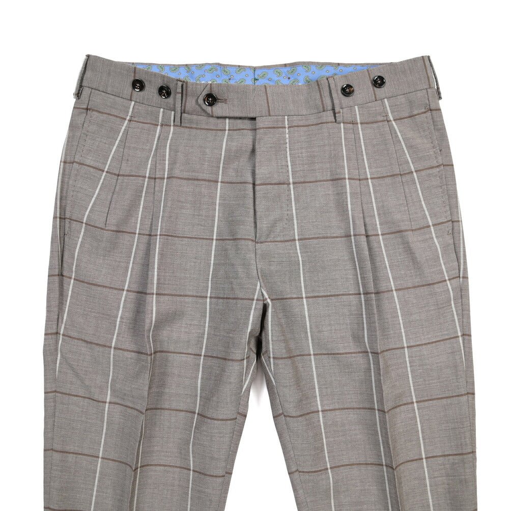 BERWICH “BARBER” ヴァージンウール100% ツータックスラックス グレージュ(greige) 46 | GUARDAROBA MILANO OFFICIAL STORE
