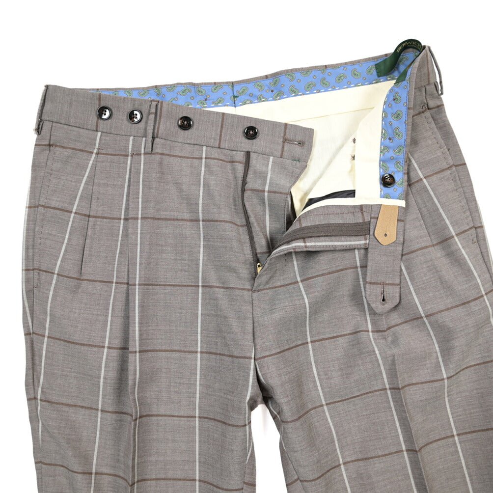 BERWICH “BARBER” ヴァージンウール100% ツータックスラックス グレージュ(greige) 46 | GUARDAROBA MILANO OFFICIAL STORE