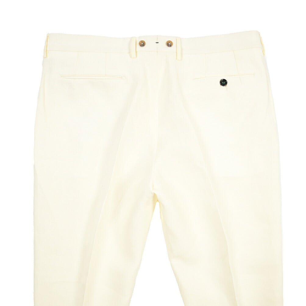 BERWICH “BARBER” リネン100% ツータックスラックス オフホワイト(oyster) 52 | GUARDAROBA MILANO OFFICIAL STORE