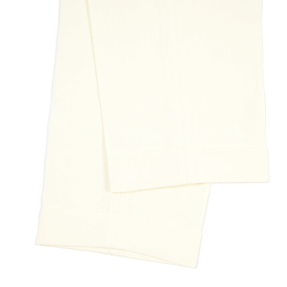 BERWICH “BARBER” リネン100% ツータックスラックス オフホワイト(oyster) 52 | GUARDAROBA MILANO OFFICIAL STORE