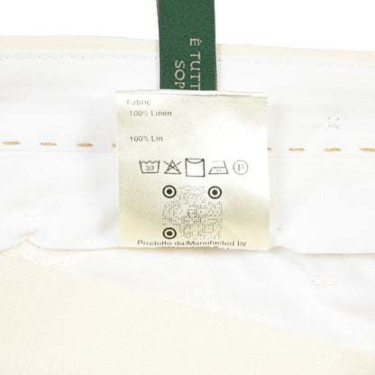 BERWICH “BARBER” リネン100% ツータックスラックス オフホワイト(oyster) 52 | GUARDAROBA MILANO OFFICIAL STORE