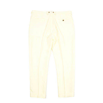 BERWICH “BARBER” リネン100% ツータックスラックス イエロー(oyster) 54 | GUARDAROBA MILANO OFFICIAL STORE