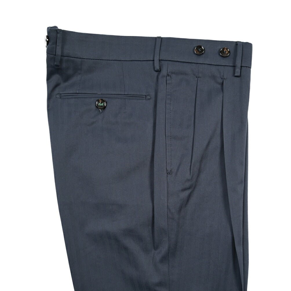 BERWICH “BARBER” コットン100% ツータックチノパンツ(ソラーロ) ネイビー(navy) 46 | GUARDAROBA MILANO OFFICIAL STORE