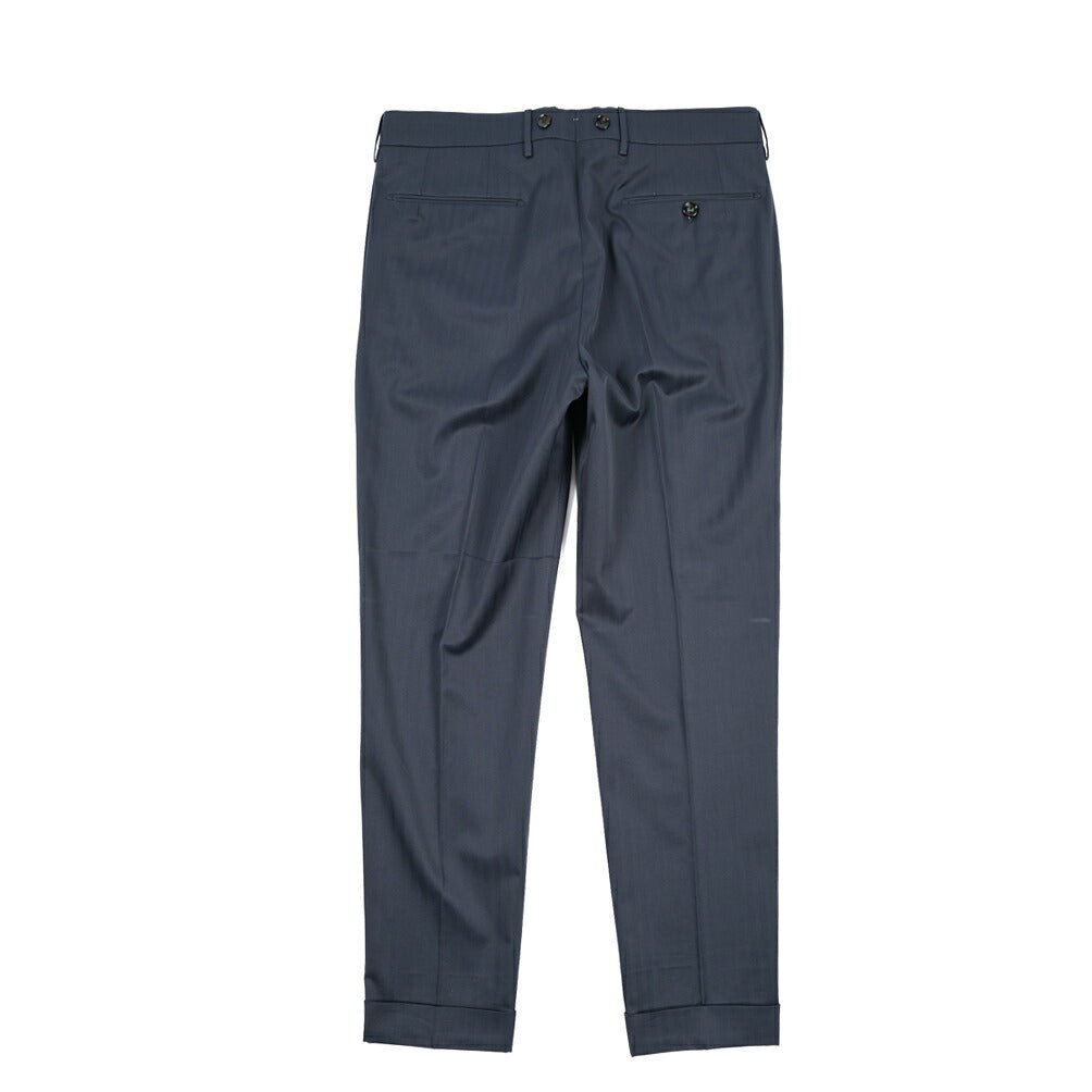 BERWICH “BARBER” コットン100% ツータックチノパンツ(ソラーロ) ネイビー(navy) 46 | GUARDAROBA MILANO OFFICIAL STORE