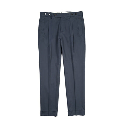 BERWICH “BARBER” コットン100% ツータックチノパンツ(ソラーロ) ネイビー(navy) 46 | GUARDAROBA MILANO OFFICIAL STORE