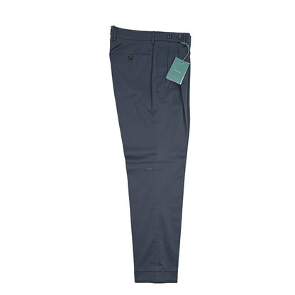 BERWICH “BARBER” コットン100% ツータックチノパンツ(ソラーロ) ネイビー(navy) 46 | GUARDAROBA MILANO OFFICIAL STORE