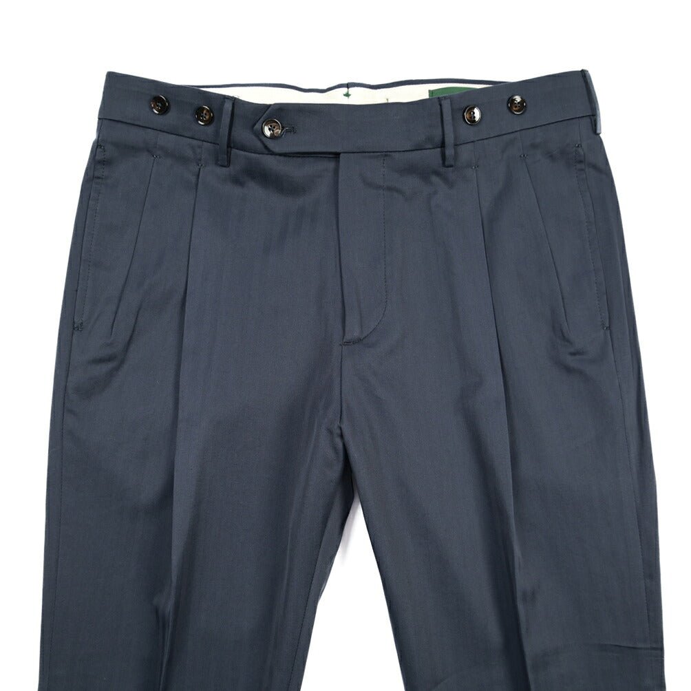 BERWICH “BARBER” コットン100% ツータックチノパンツ(ソラーロ) ネイビー(navy) 46 | GUARDAROBA MILANO OFFICIAL STORE