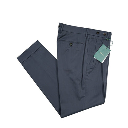 BERWICH “BARBER” コットン100% ツータックチノパンツ(ソラーロ) ネイビー(navy) 46 | GUARDAROBA MILANO OFFICIAL STORE
