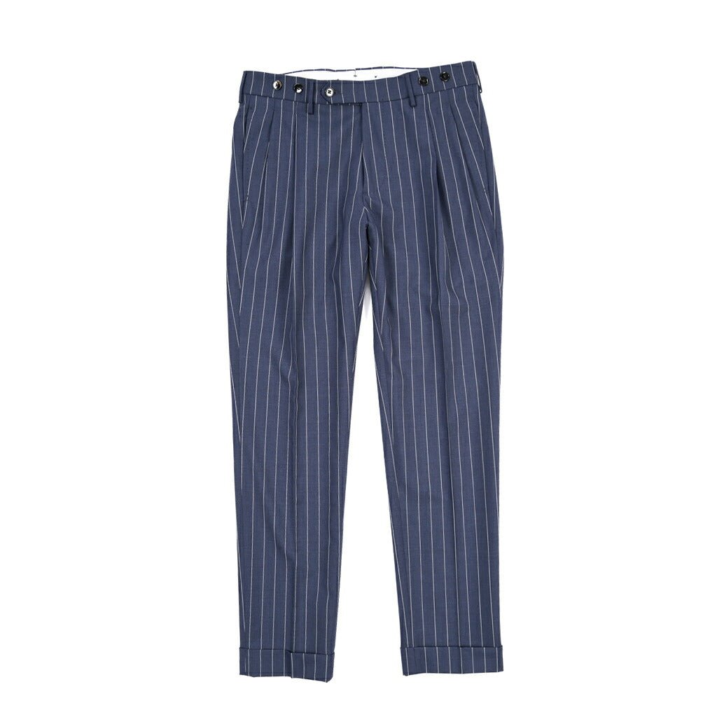 BERWICH “BARBER” ウール100% ツータックスラックス / CANONICO製生地 ネイビー(blue) 44 | GUARDAROBA MILANO OFFICIAL STORE