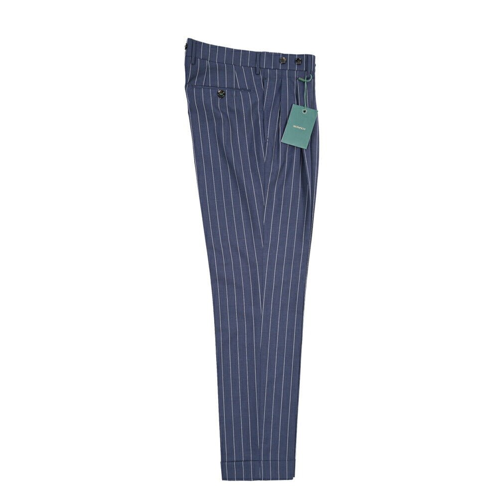 BERWICH “BARBER” ウール100% ツータックスラックス / CANONICO製生地 ネイビー(blue) 44 | GUARDAROBA MILANO OFFICIAL STORE